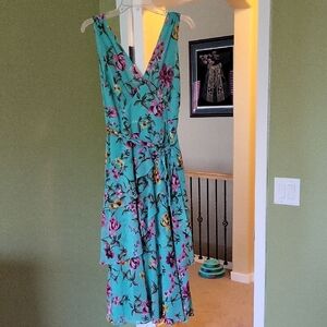 White House Black Market Blue High Low Sundress